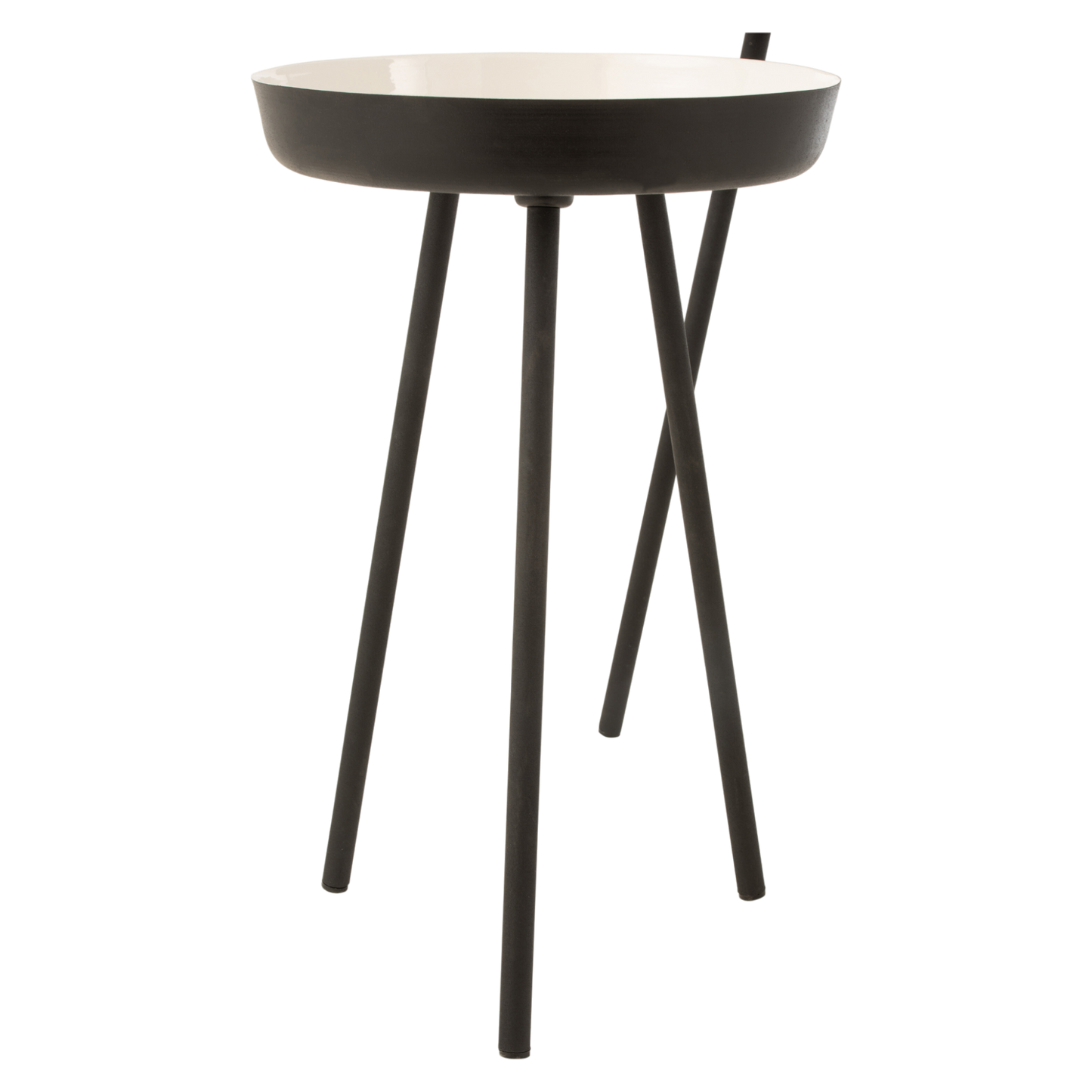 SET OF 3 NEST OF TABLES BLACK/WHITE METAL