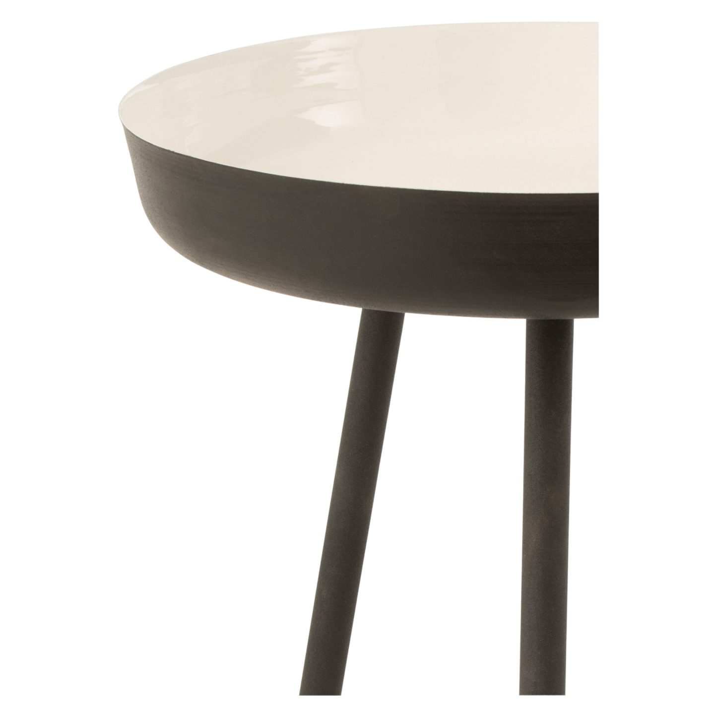 SET OF 3 NEST OF TABLES BLACK/WHITE METAL