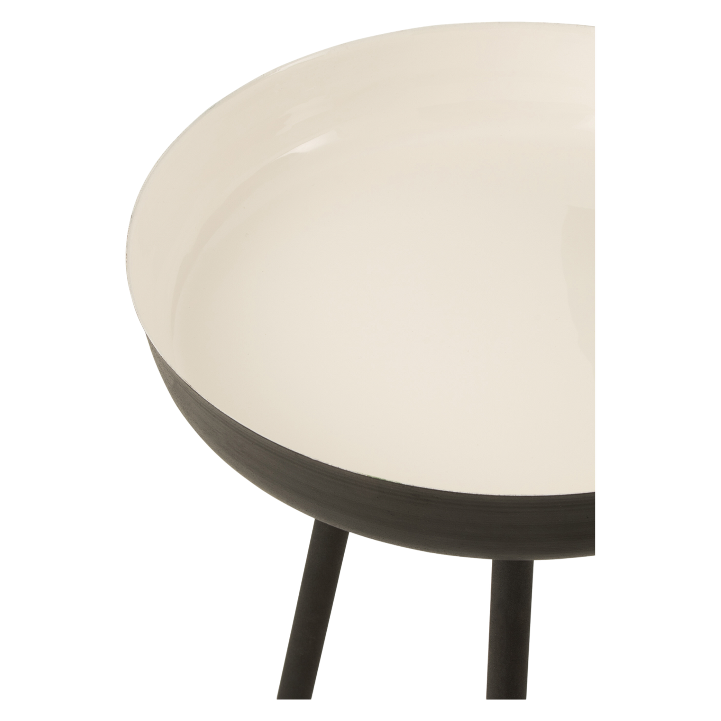 SET OF 3 NEST OF TABLES BLACK/WHITE METAL