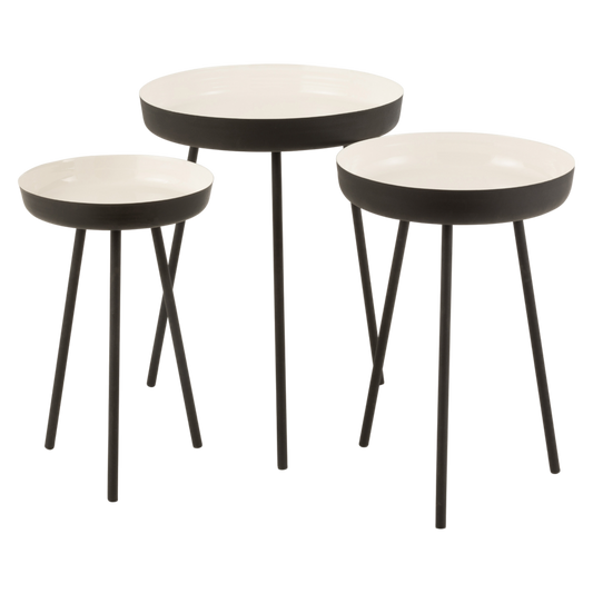 Ensemble de 3 tables gigogne en métal