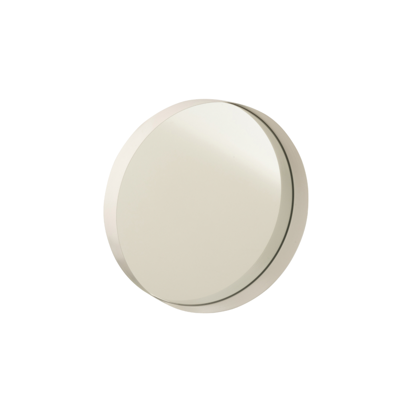 ROUND MIRROR WHITE METAL EDGE SMALL