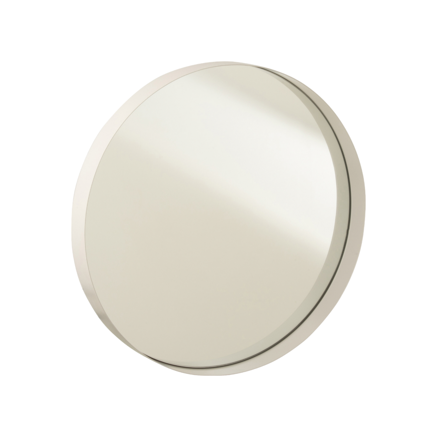 ROUND MIRROR WHITE METAL EDGE SMALL