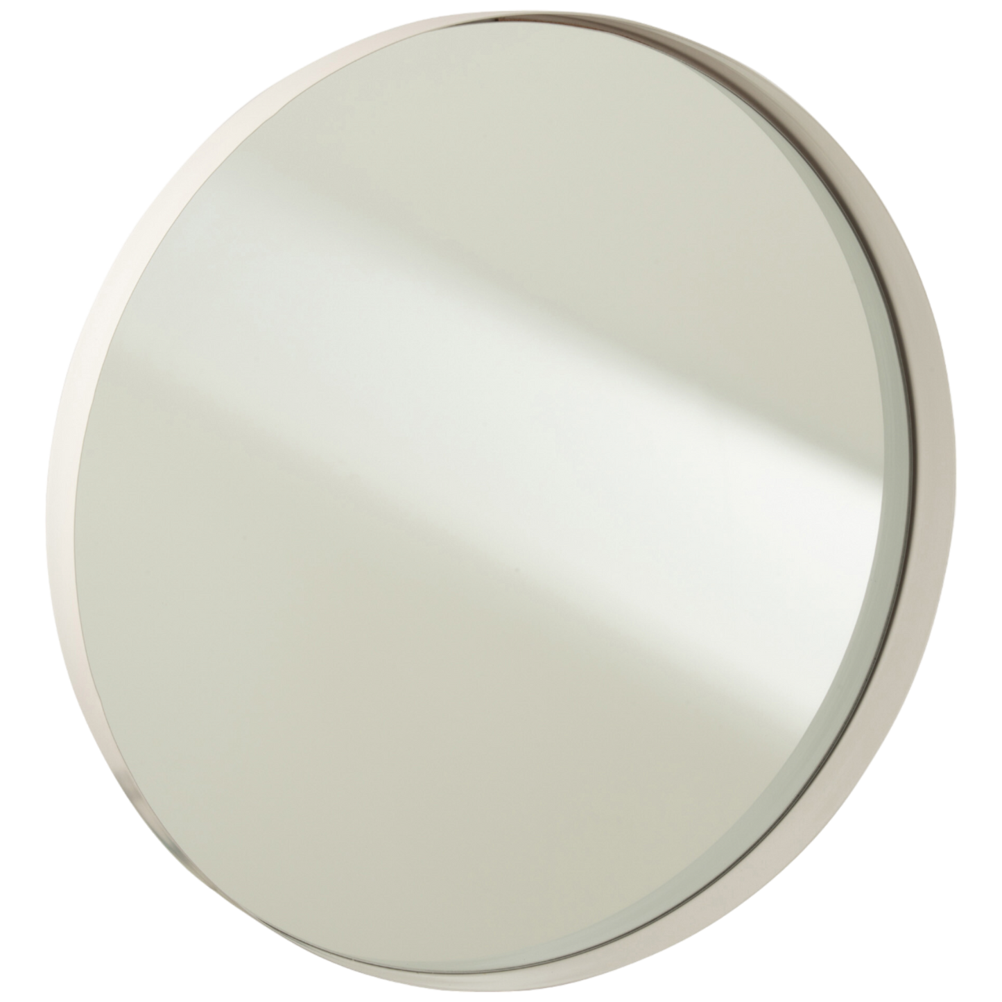 ROUND MIRROR WHITE METAL EDGE SMALL