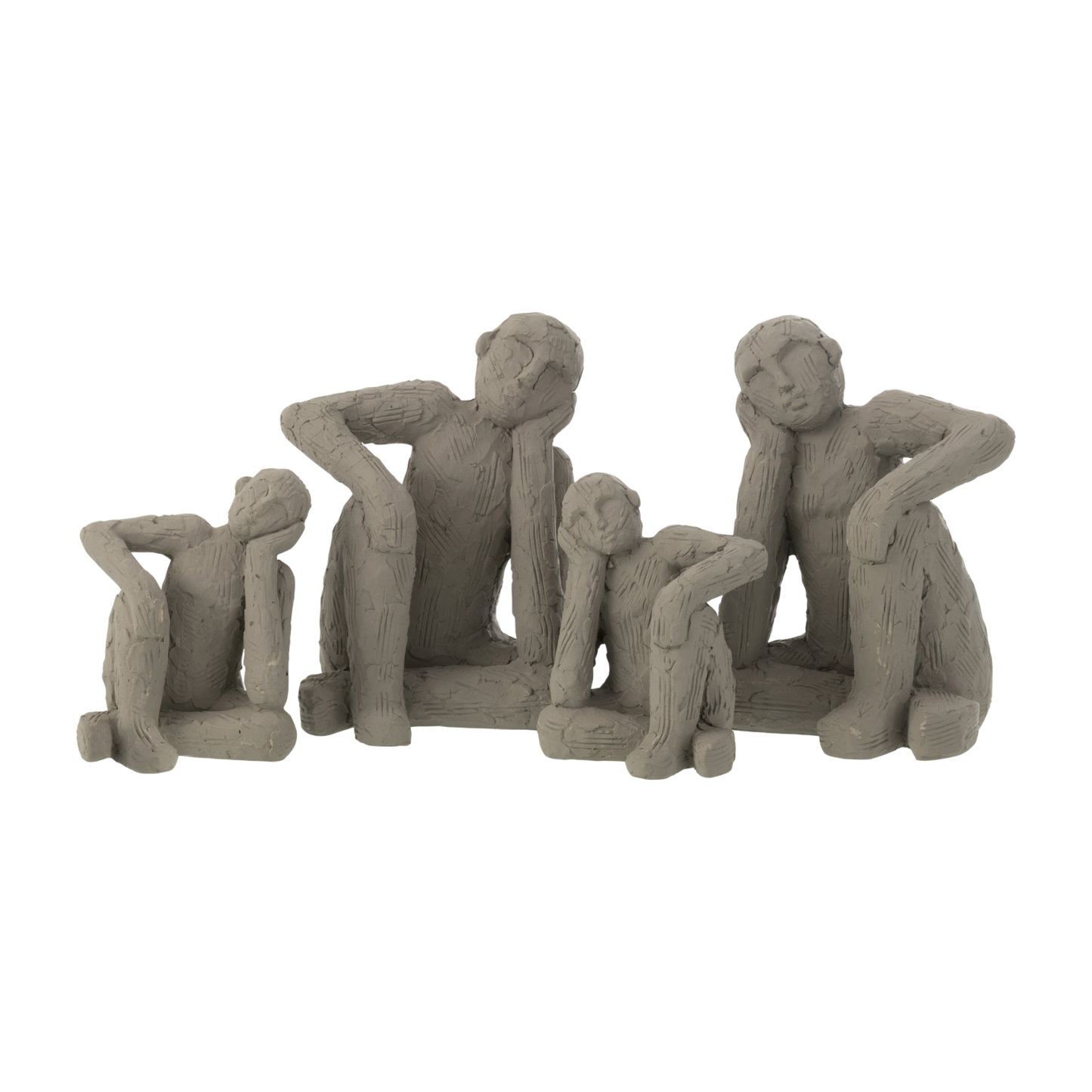 SET OF 2 SMALL CEMENT SEATED BOOKENDS