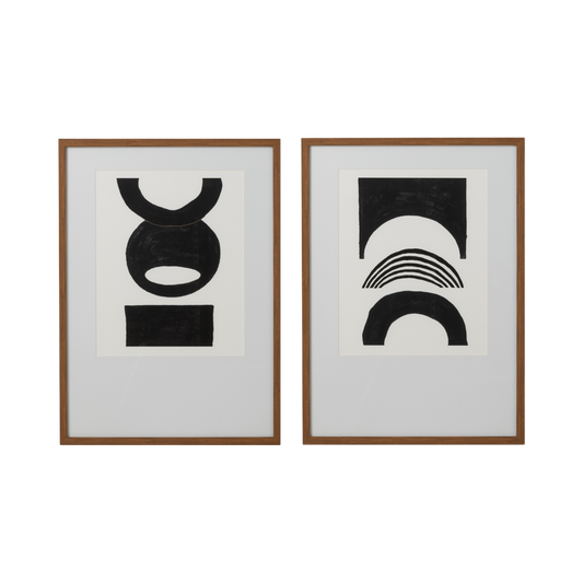 Ensemble de deux tableaux formes blanc/noir