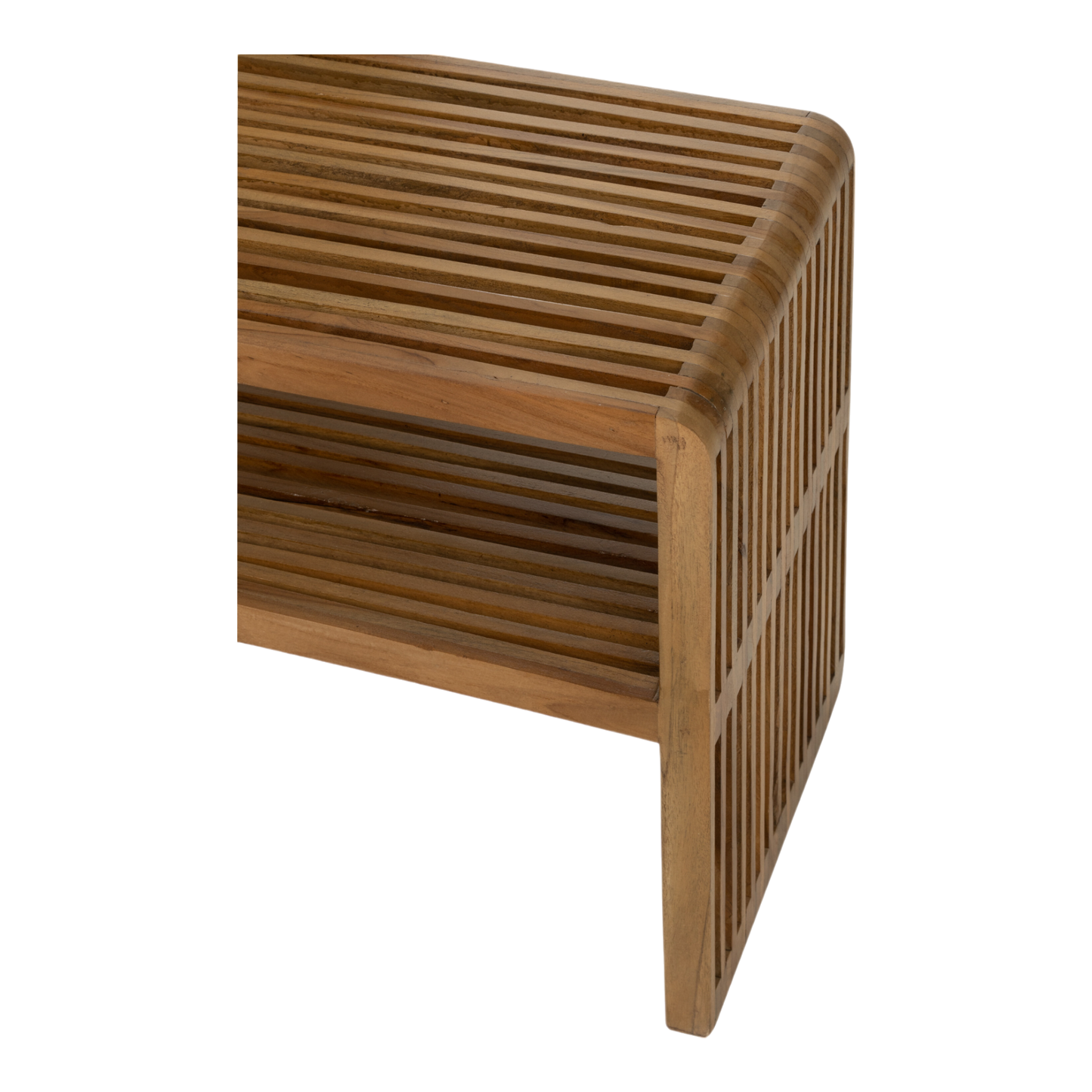 Ensemble de 2 consoles avec étagère teck recycle naturel