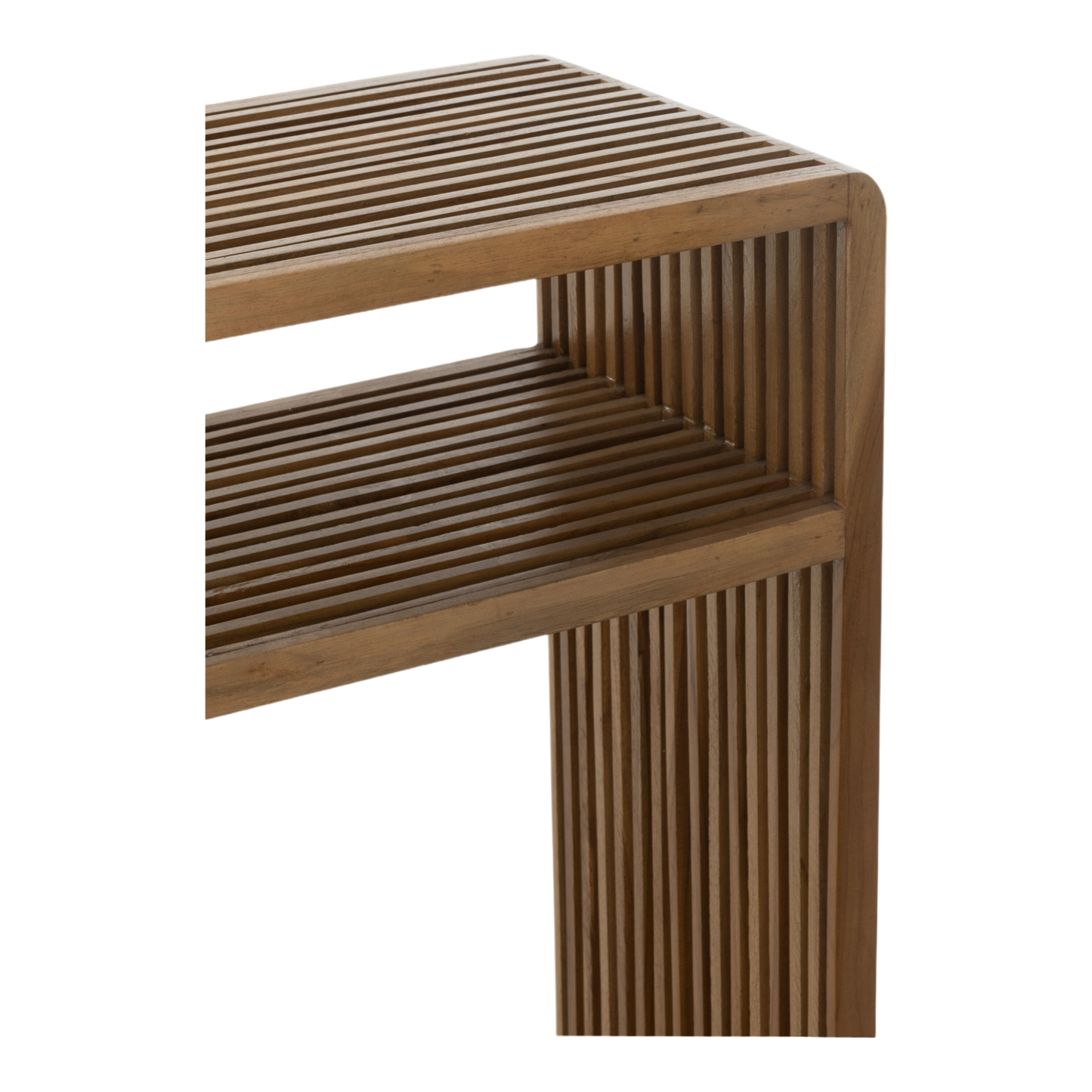 Ensemble de 2 consoles avec étagère teck recycle naturel