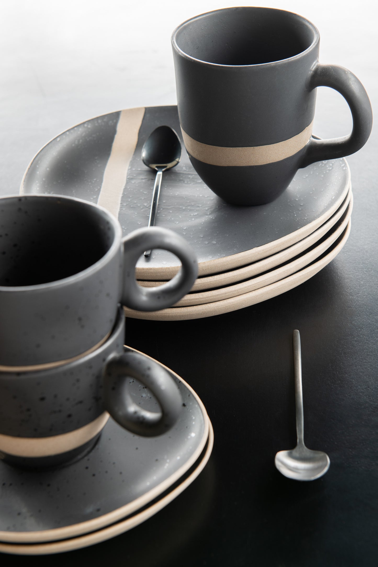 Assiette Ceramique Noir/Taupe Small