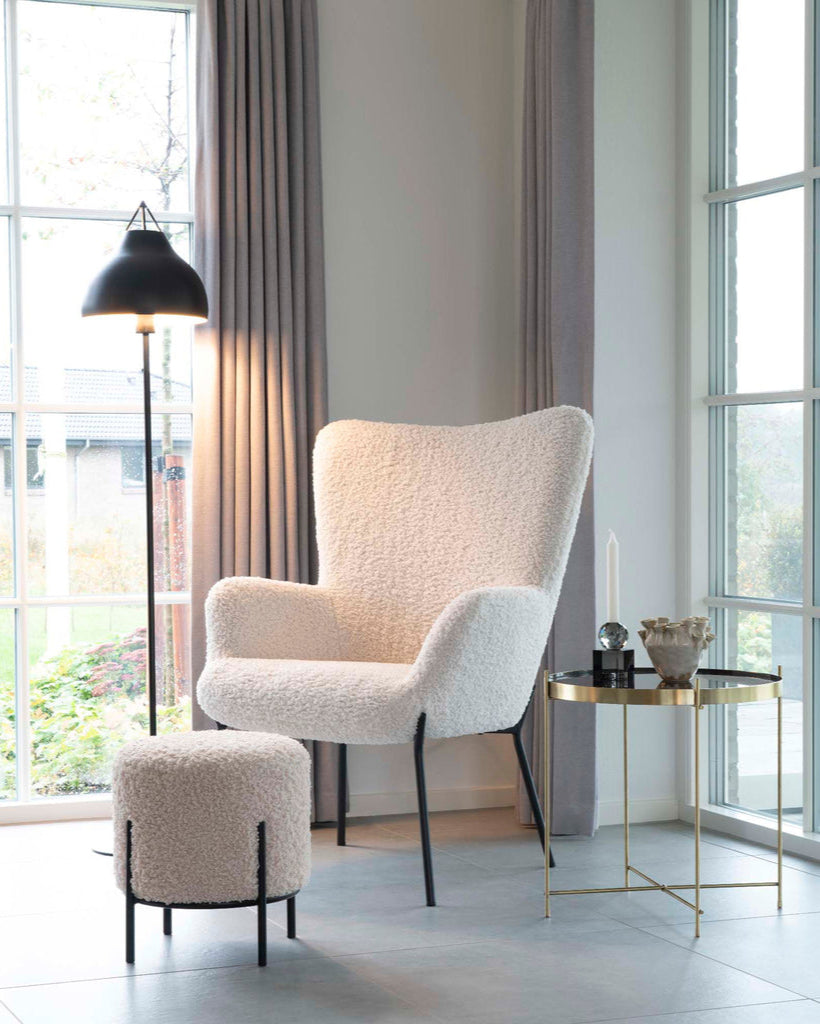 Pouf blanc Alford
