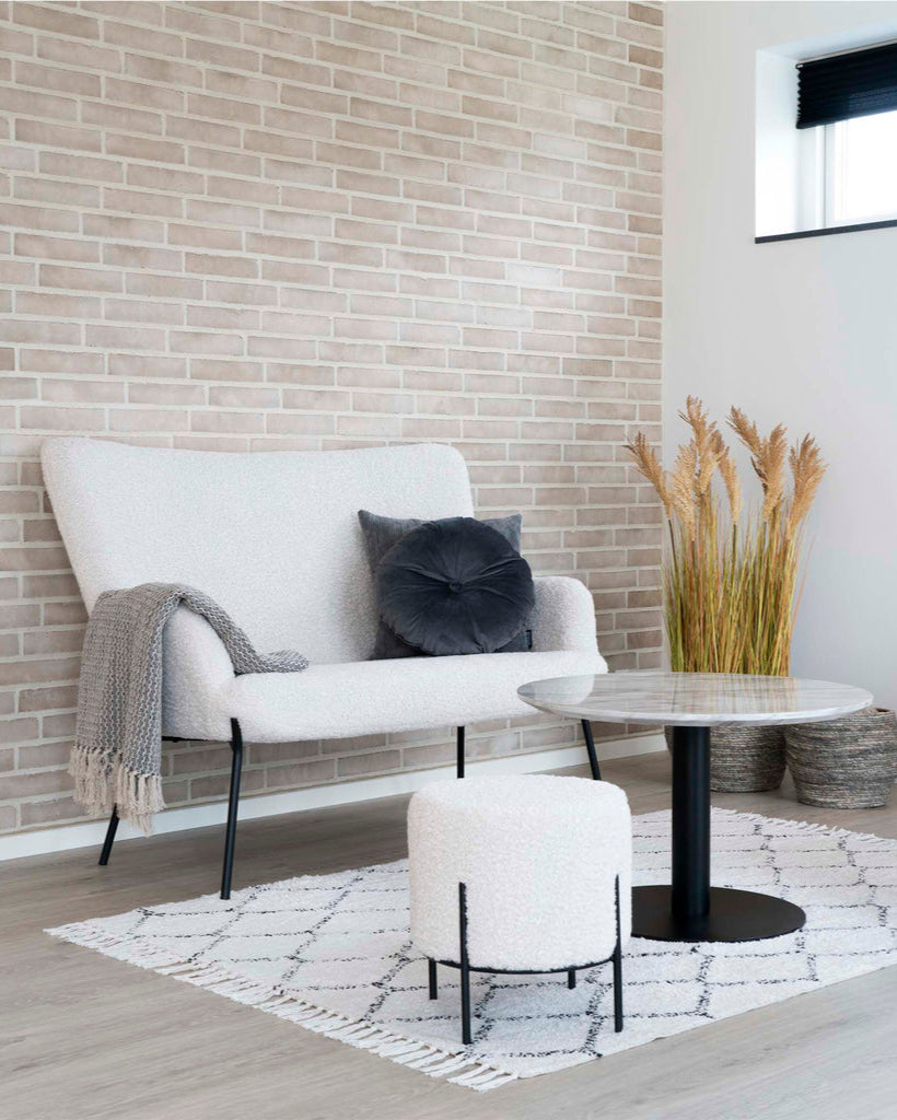 Pouf blanc Alford