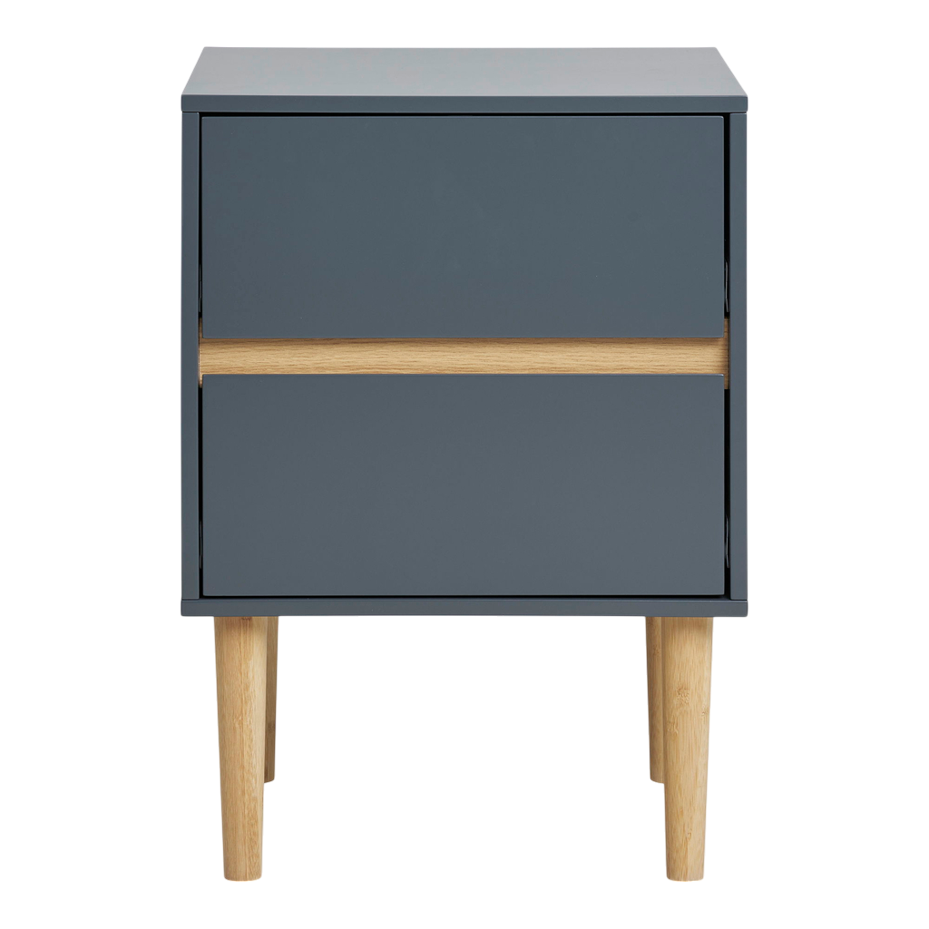 Table d'appoint à deux tiroirs gris foncé Bisley