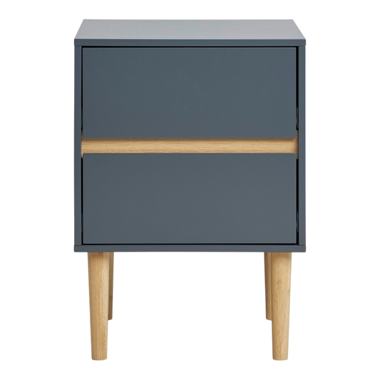 Table d'appoint à  deux tiroirs gris foncé Bisley