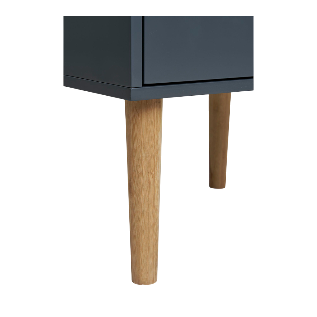 Table d'appoint à deux tiroirs gris foncé Bisley