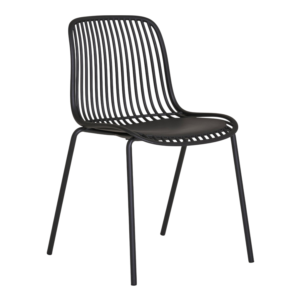 Chaise de jardin Branson (ensemble de 4 chaises) Noir
