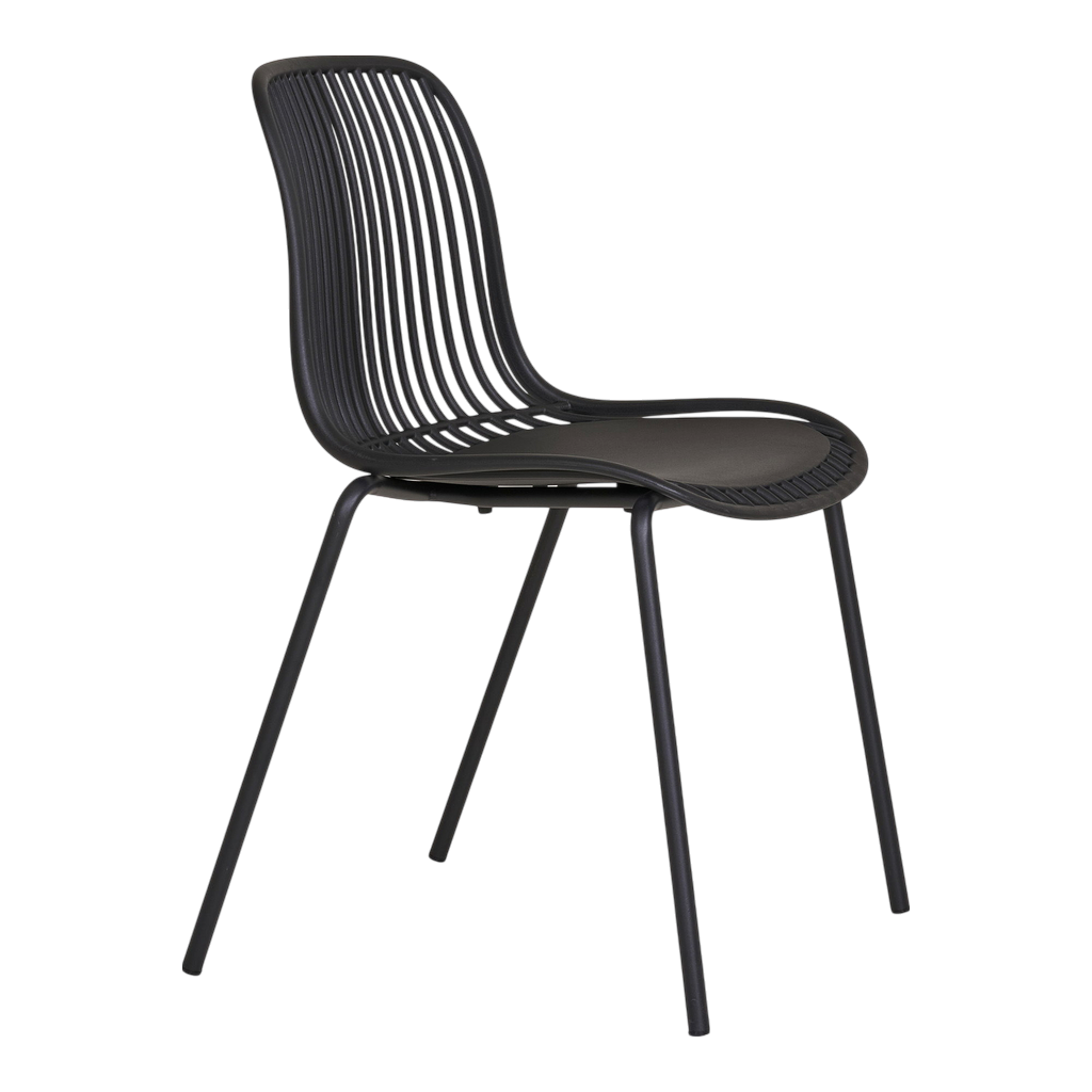 Chaise de jardin Branson (ensemble de 4 chaises) Noir