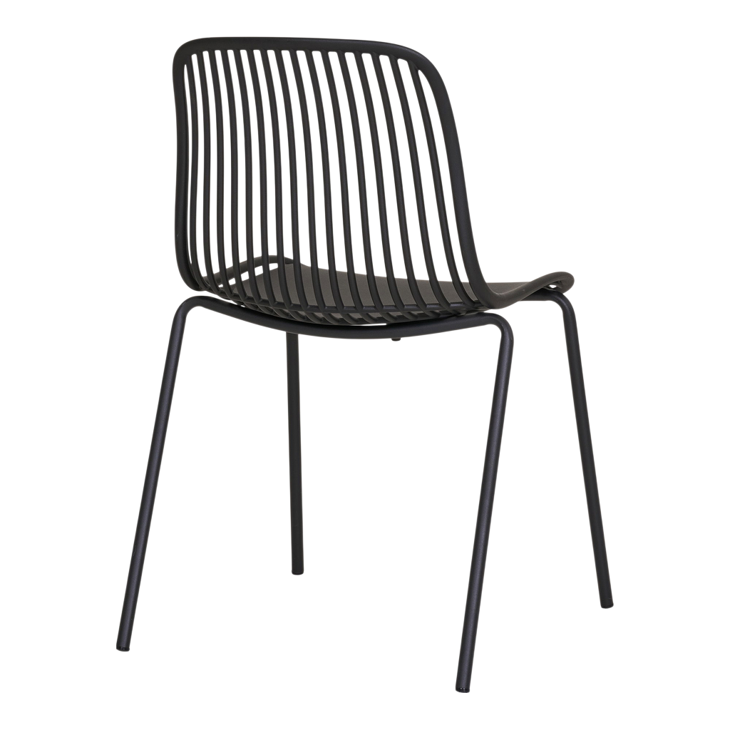 Chaise de jardin Branson (ensemble de 4 chaises) Noir