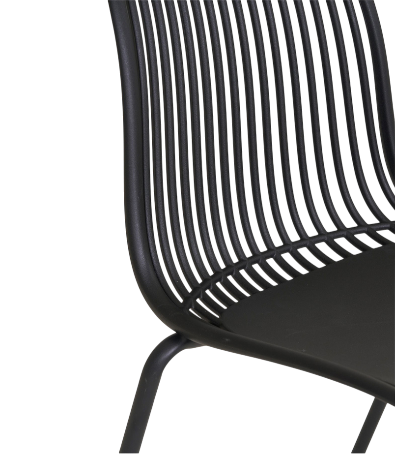 Chaise de jardin Branson (ensemble de 4 chaises) Noir