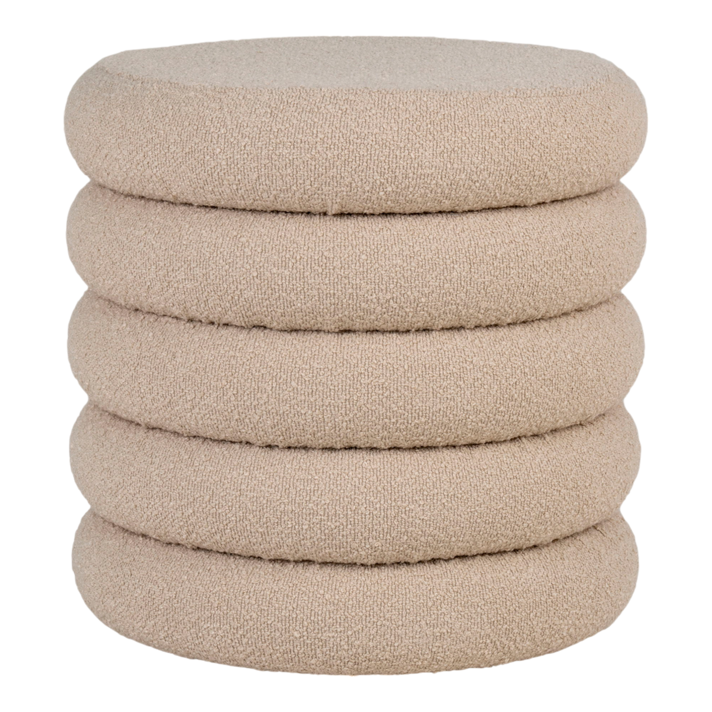 Pouf bouclé beige