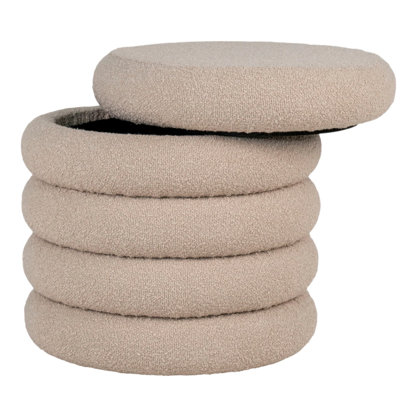 Pouf bouclé beige