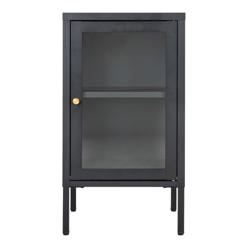 Meuble vitrine noir avec portes vitrées Dalby