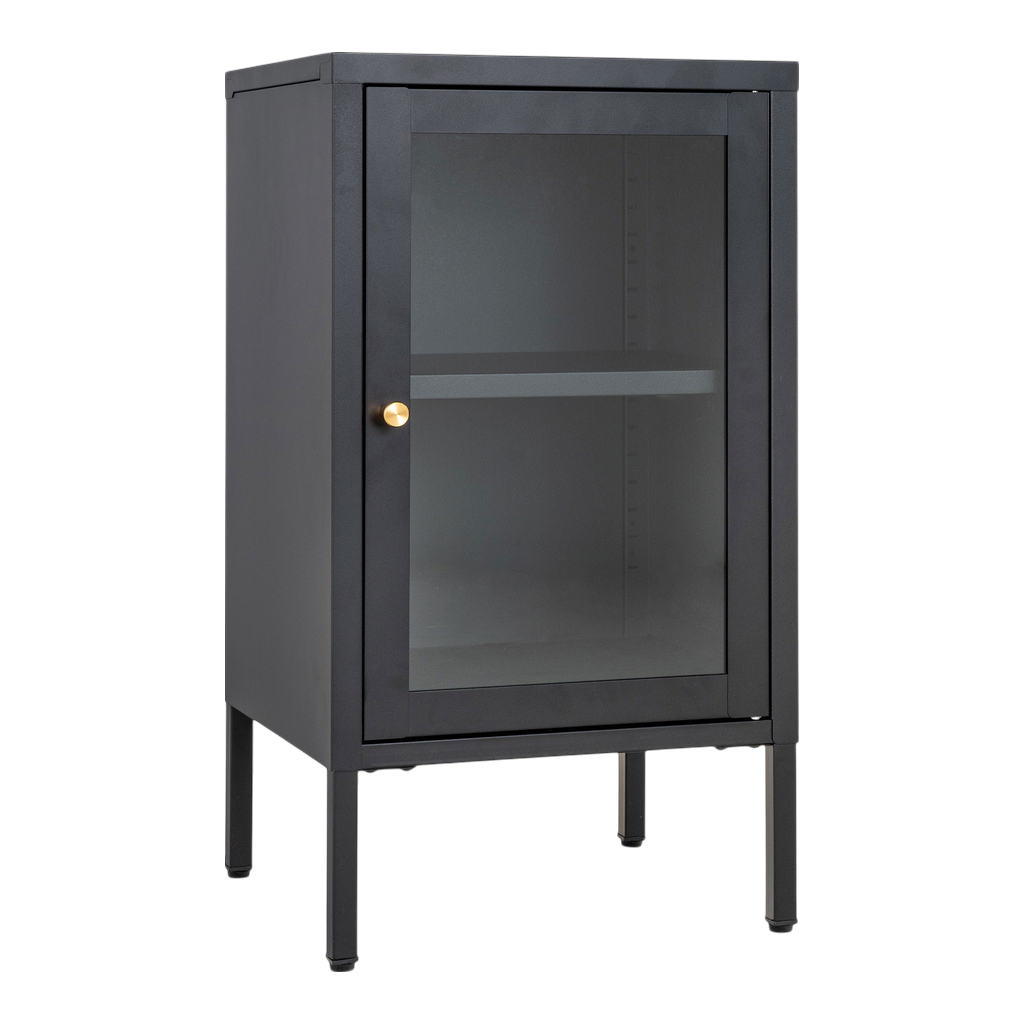Meuble vitrine noir avec portes vitrées Dalby