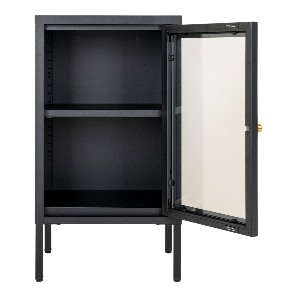 Meuble vitrine noir avec portes vitrées Dalby