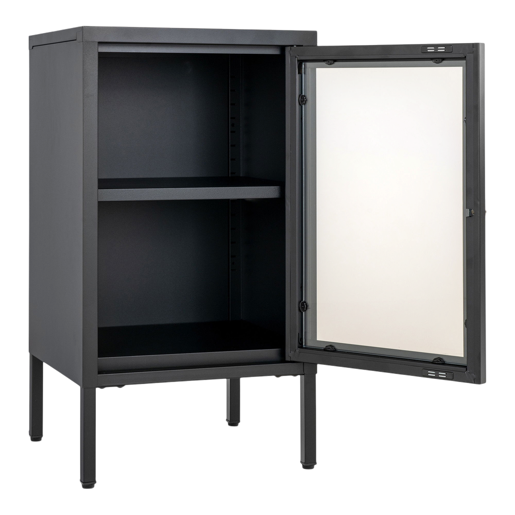 Meuble vitrine noir avec portes vitrées Dalby