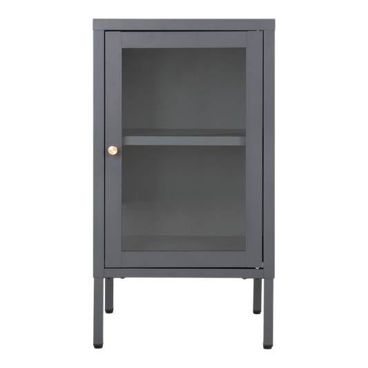 Meuble vitrine gris avec porte vitrée Dalby