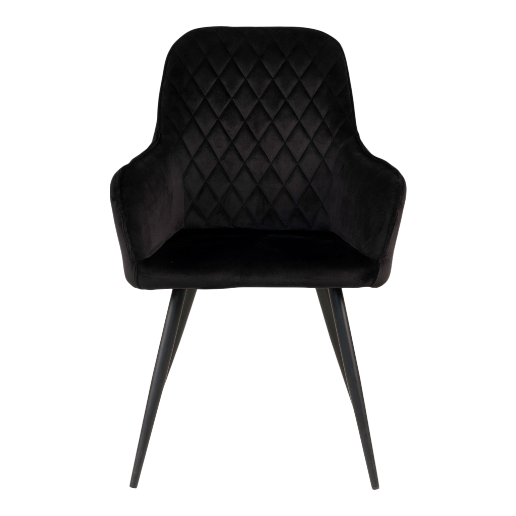 Chaise en velours de salle à manger Harbo (ensemble de 2) noir