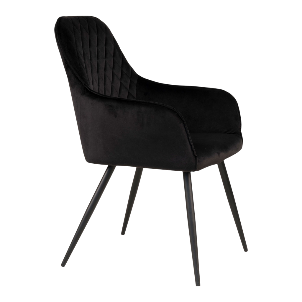 Chaise en velours de salle à manger Harbo (ensemble de 2) noir