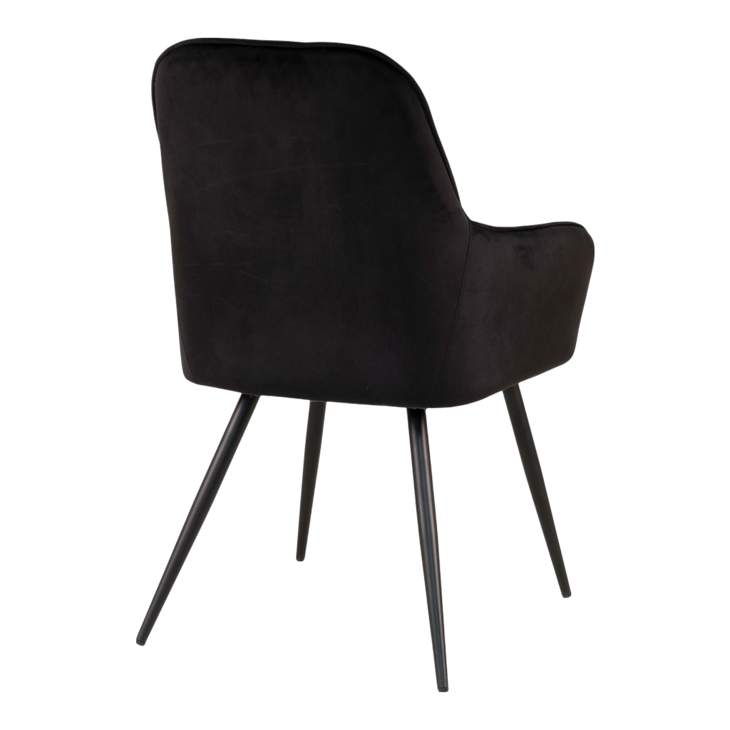 Chaise en velours de salle à manger Harbo (ensemble de 2) noir
