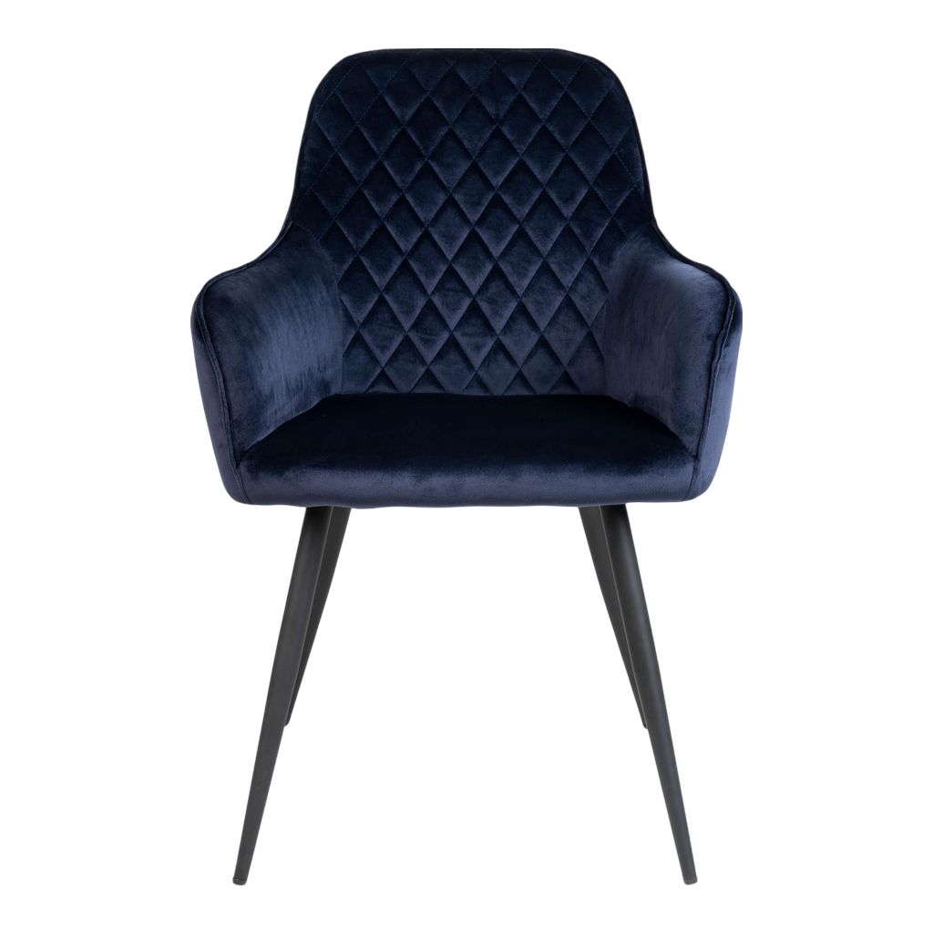 Chaise en velours de salle à manger Harbo (ensemble de 2) bleu