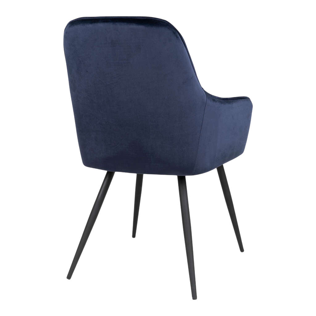 Chaise en velours de salle à manger Harbo (ensemble de 2) bleu