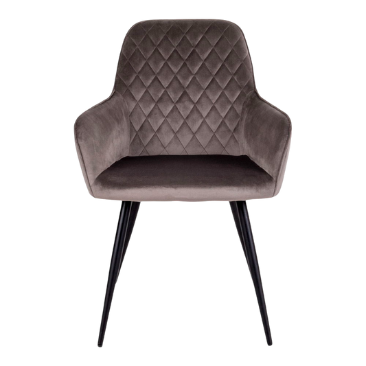 Chaise en velours de salle à manger Harbo (ensemble de 2) marron clair