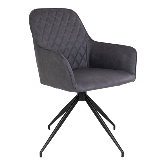 Chaise de salle à manger pivotante Harbo gris foncé