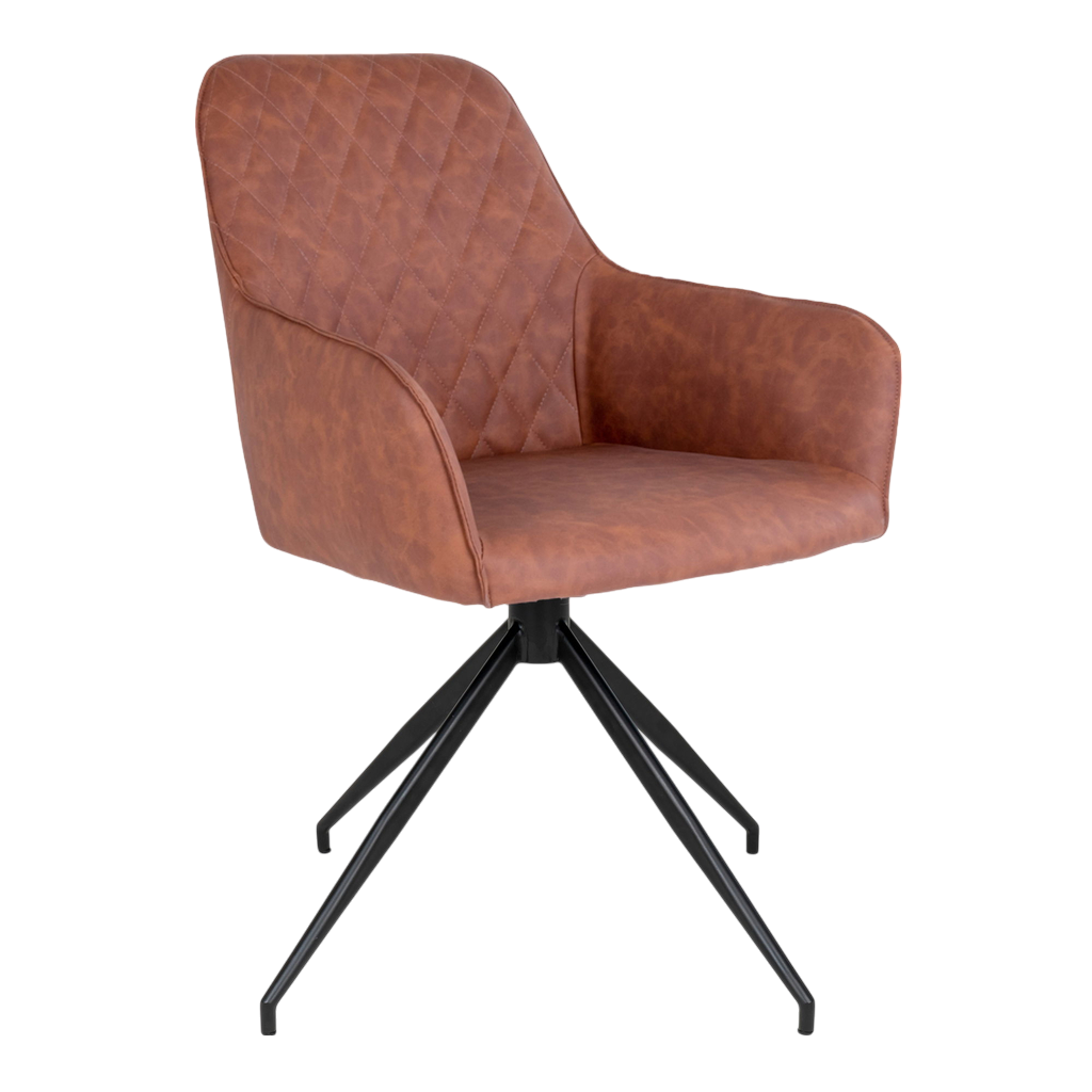 Chaise vintage de salle à manger pivotante Harbo marron