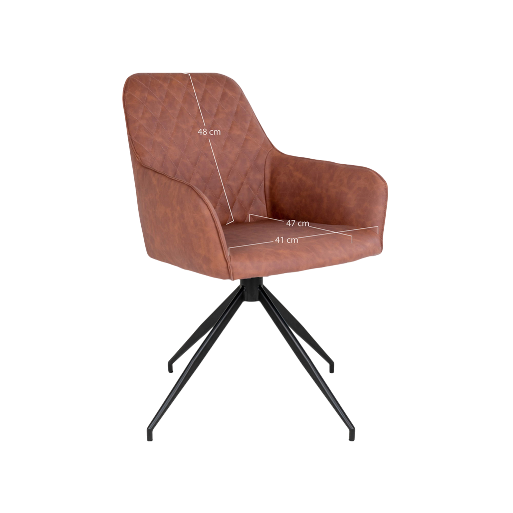Chaise vintage de salle à manger pivotante Harbo marron