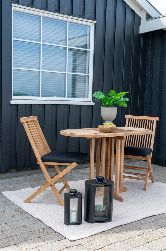 Table d'extérieur pliable Huelva naturel 120x60x75 cm