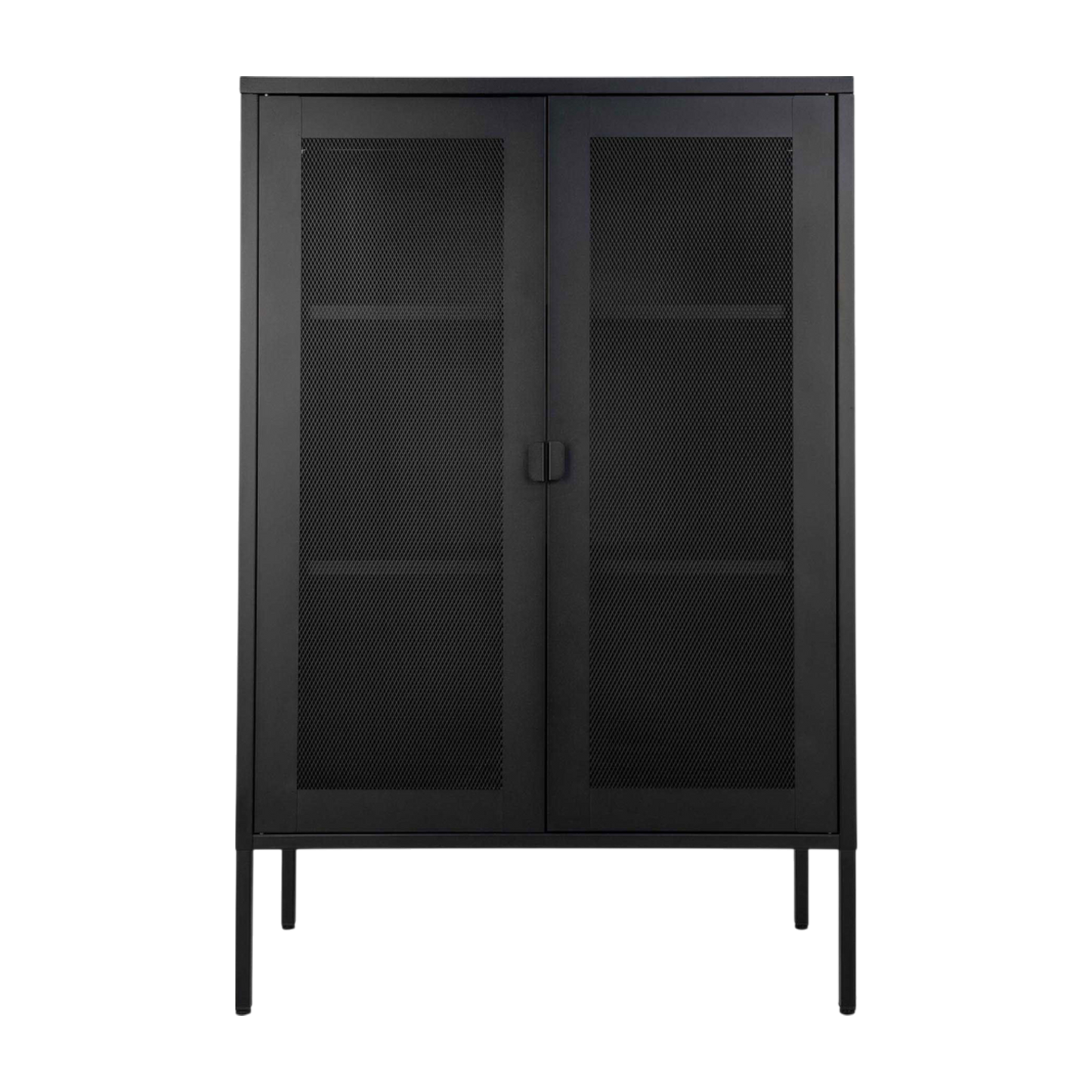 Meuble vitrine avec portes vitrées noir