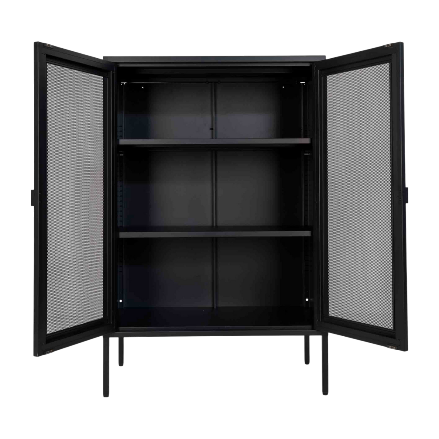 Meuble vitrine avec portes vitrées noir