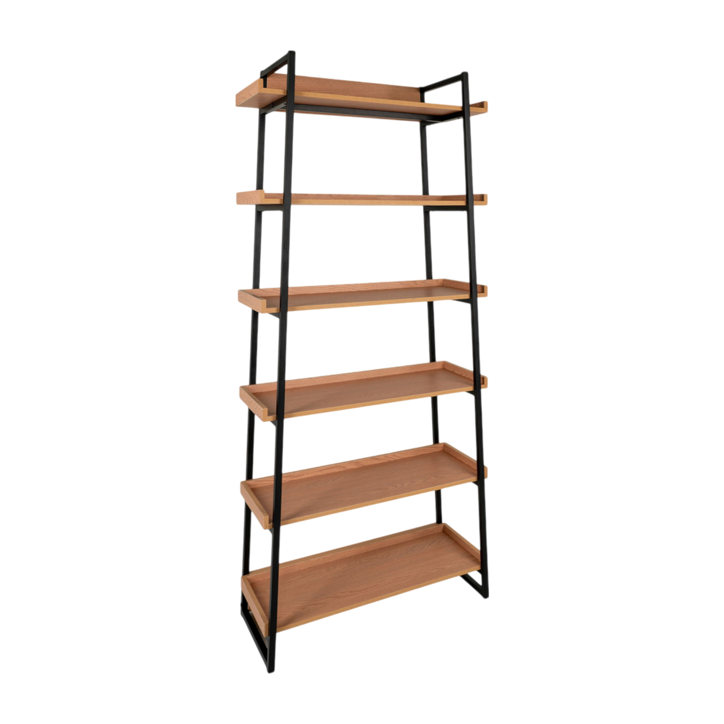 Bibliothèque noir et naturelle à 6 planches Sakai