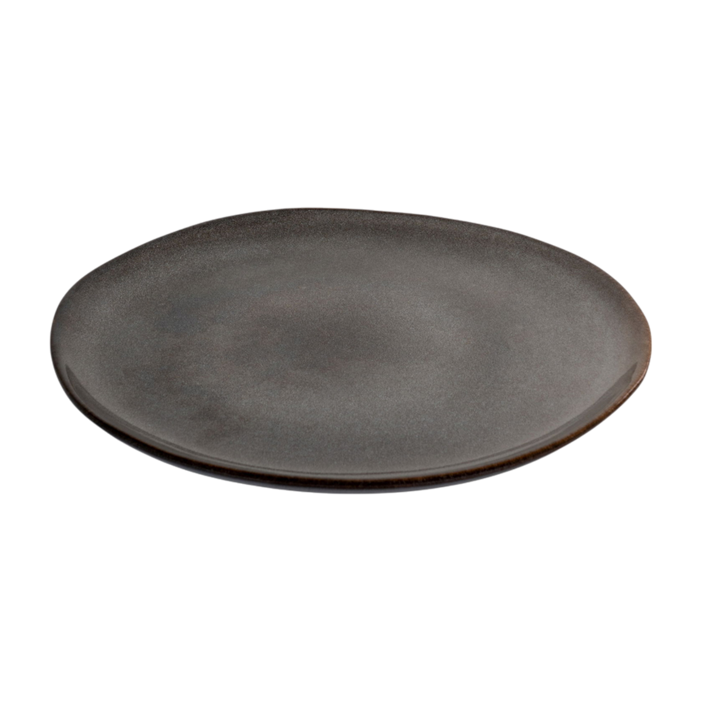 Assiette déjeuner grise et brune Selma