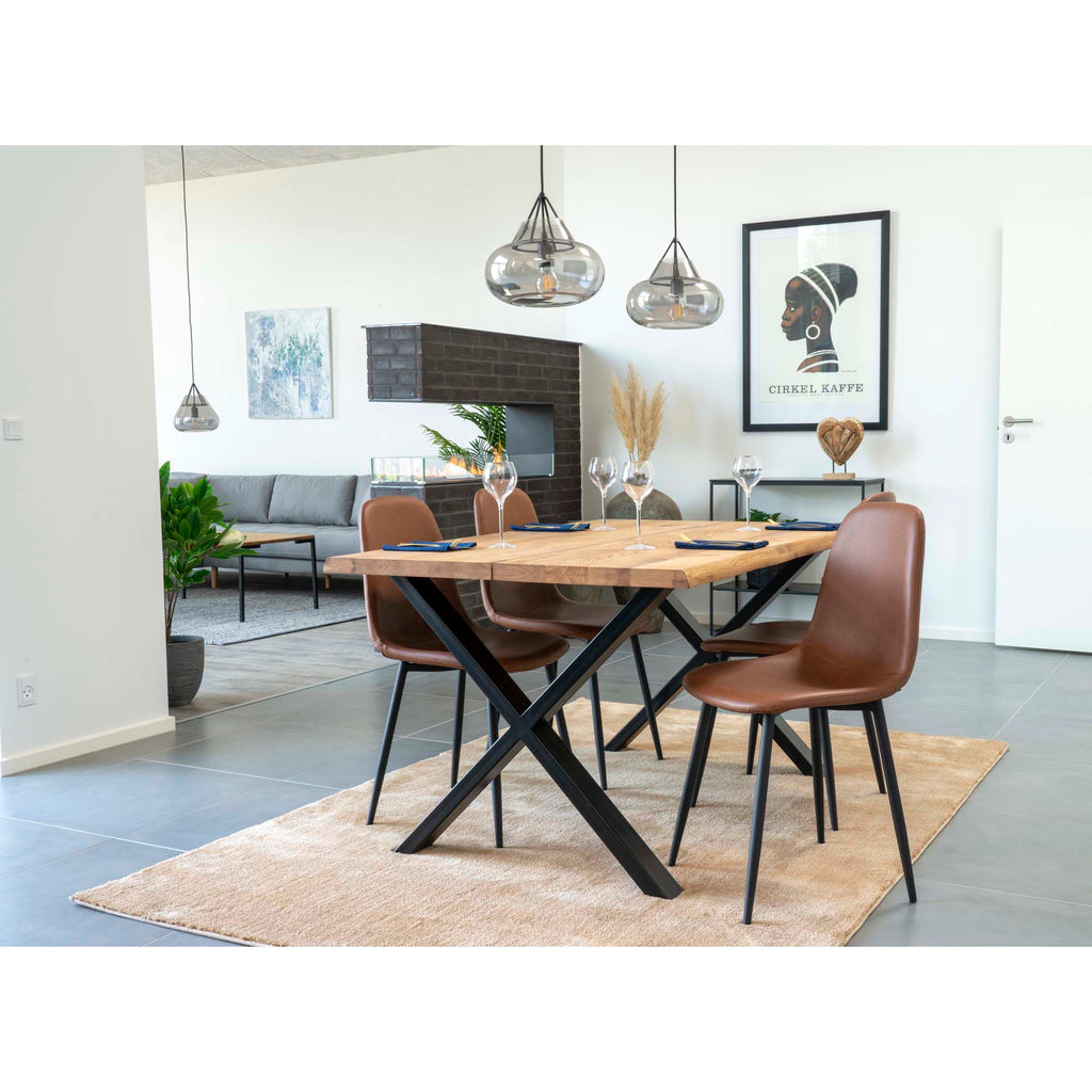 Chaise vintage de salle à manger Stockholm (ensemble de 2) marron clair