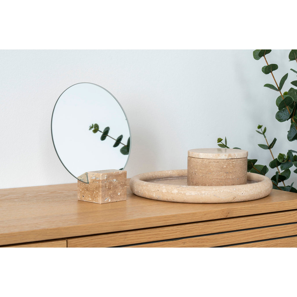 Plateau rond beige