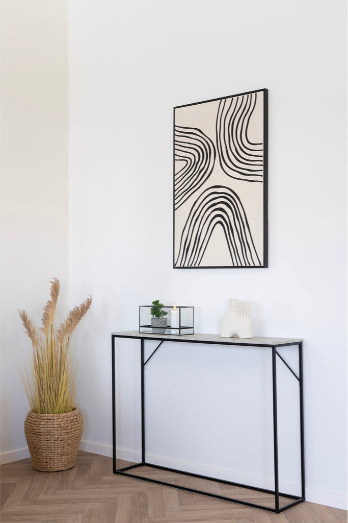 Table console noir et naturelle Vita