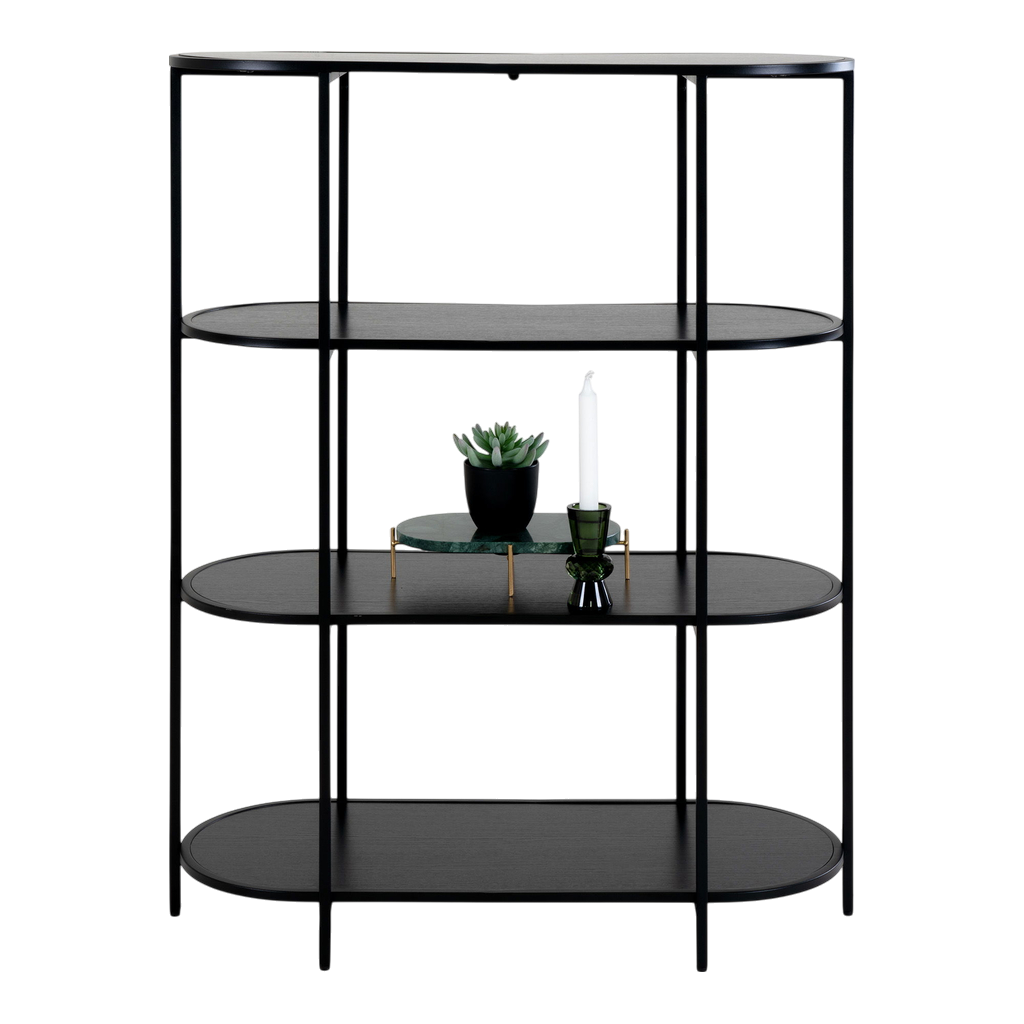 Etagère ovale noir 4 planches Vita