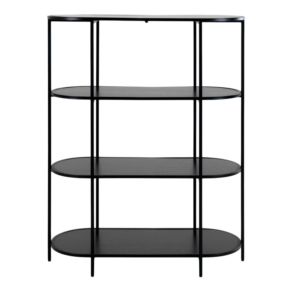 Etagère ovale noir 4 planches Vita