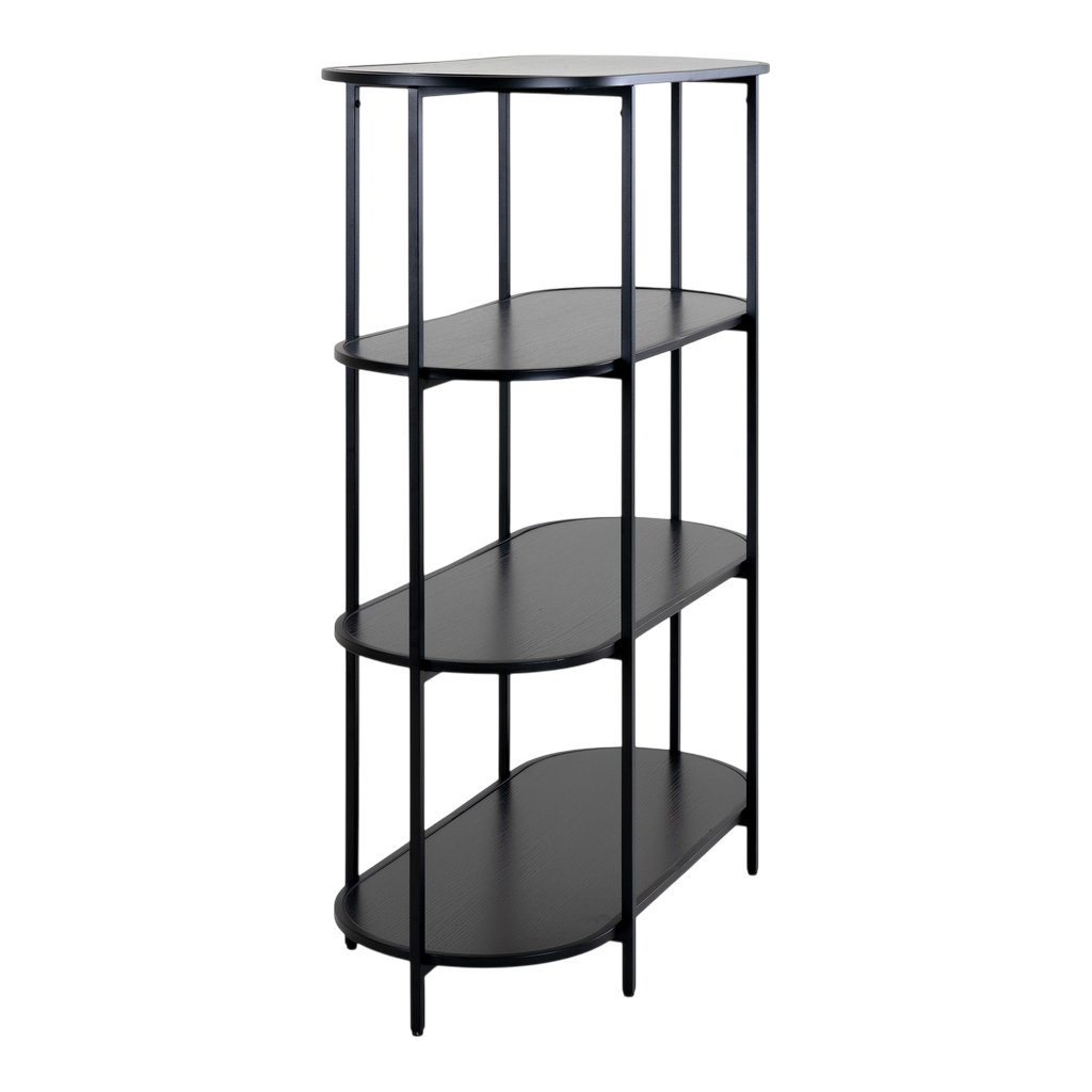Etagère ovale noir 4 planches Vita