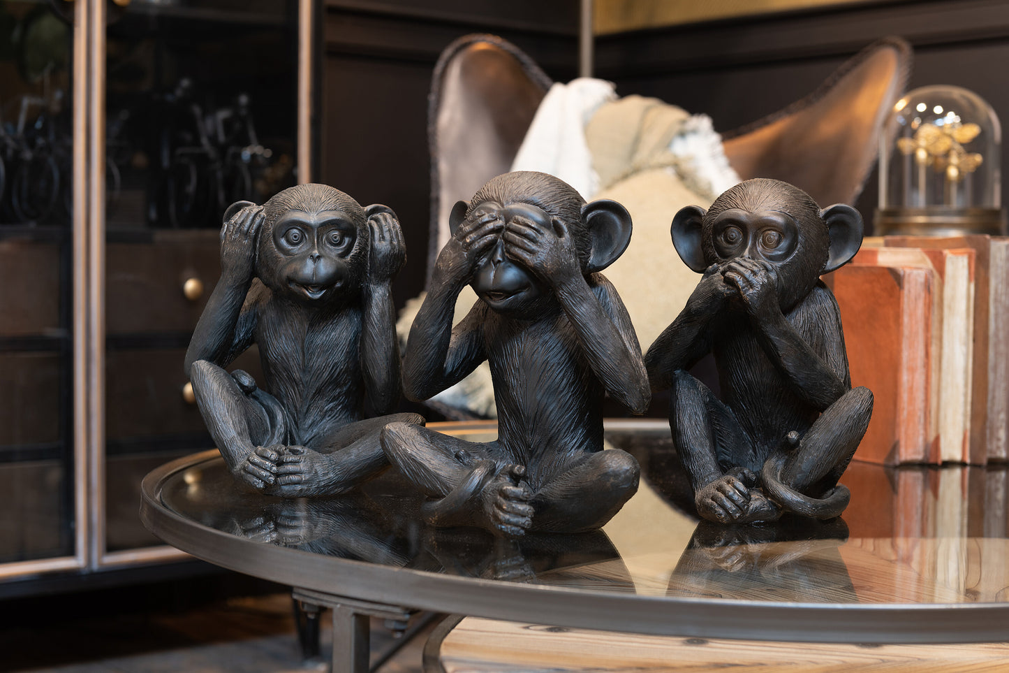 ASSORTMENT OF 3 LARGE RESIN MONKEYS