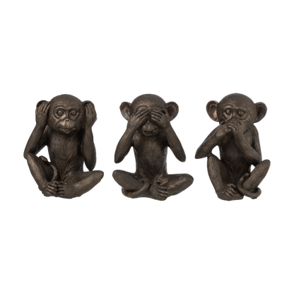 ASSORTMENT OF 3 LARGE RESIN MONKEYS